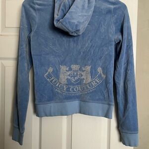 Juicy Couture Sky Blue Velour Hoodie Y2K